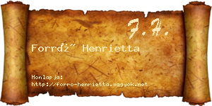 Forró Henrietta névjegykártya