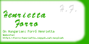 henrietta forro business card